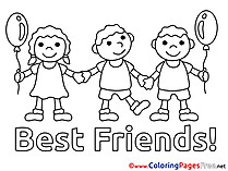 Children Coloring Pages free Friends