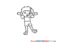 Diver Children download Colouring Page