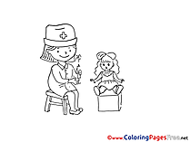 Doll Doctor Kids download Coloring Pages