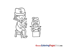 Doll Doctor Kids download Coloring Pages