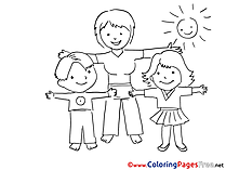 Exercise Kindergarten Kids free Coloring Page