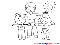Exercise Kindergarten Kids free Coloring Page