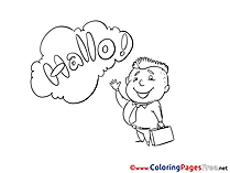 Hello Kid Coloring Sheets download free