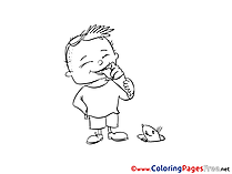 Ice-cream Children Coloring Pages Boy free