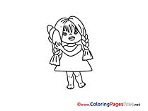 Little Girl free Colouring Page download