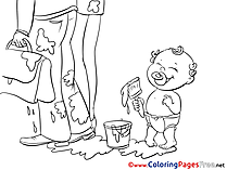 Paint printable Coloring Sheets Baby download