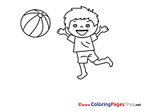 Player Colouring Page printable Ball free