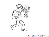 School Boy Colouring Sheet download free