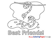 Snakes Colouring Page printable free Friends
