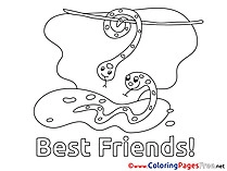 Snakes Colouring Page printable free Friends