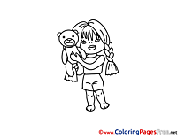 Teddy Bear for Children free Coloring Pages