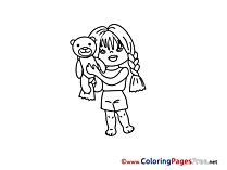 Teddy Bear for Children free Coloring Pages