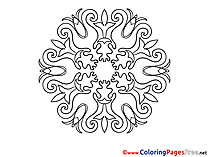 Indian free Colouring Page Mandala