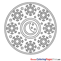 Night Mandala Coloring Pages free