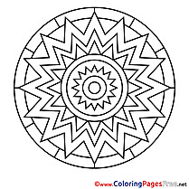 Sun Coloring Sheets Mandala free