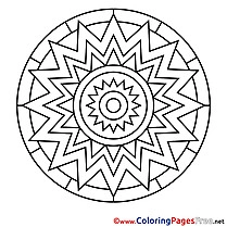 Sun Coloring Sheets Mandala free