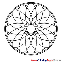 Symbol Children Mandala Colouring Page