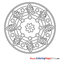 Universe Colouring Page Mandala free