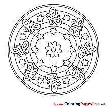 Universe Colouring Page Mandala free