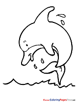 Dolphin for free Coloring Pages download