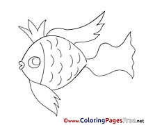 Golden Fish free Colouring Page download