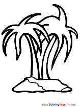 Palms download Colouring Sheet Island free