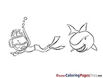 Sharks Colouring Sheet download free
