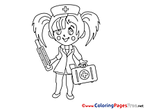 Girl Nurse download printable Coloring Pages