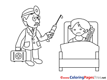 Hospital Ward for Kids printable Colouring Page