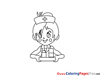 Nurse for Kids printable Colouring Page