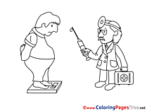Overweight Doctor Coloring Pages for free