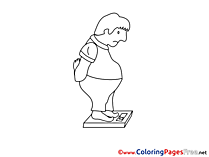 Overweight Man free Colouring Page download