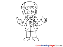 Pediatrician Colouring Sheet download free