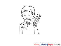 Thermometer Boy printable Coloring Pages for free