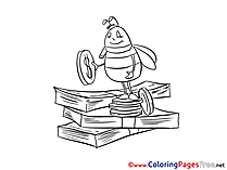 Bee Money for Children free Coloring Pages