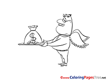 Delivery Money Colouring Page printable free