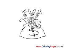 Dollars printable Coloring Sheets download