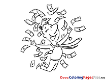 Winner Money free Colouring Page download