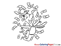 Winner Money free Colouring Page download