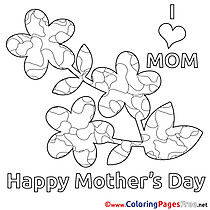 Applique Flower Coloring Sheets Mother's Day free