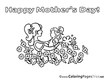 Baby Coloring Pages Mother's Day for free