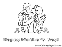 Baby free Colouring Page Mother's Day