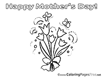 Bouquet Flowers printable Mother's Day Coloring Sheets