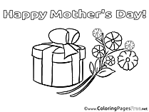 Bouquet Gift Kids Mother's Day Coloring Pages