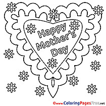 Card Holiday Children Mother's Day Colouring Page