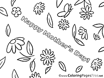 Card Holiday Coloring Sheets Mother's Day free