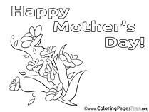 Chamomiles Flowers Mother's Day free Coloring Pages