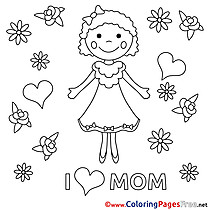 Daughter Felicitation free Mother's Day Coloring Sheets