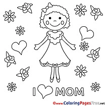 Daughter Felicitation free Mother's Day Coloring Sheets