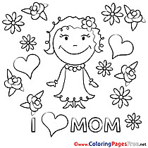 Daughter Flowers printable Coloring Pages Mother's Day